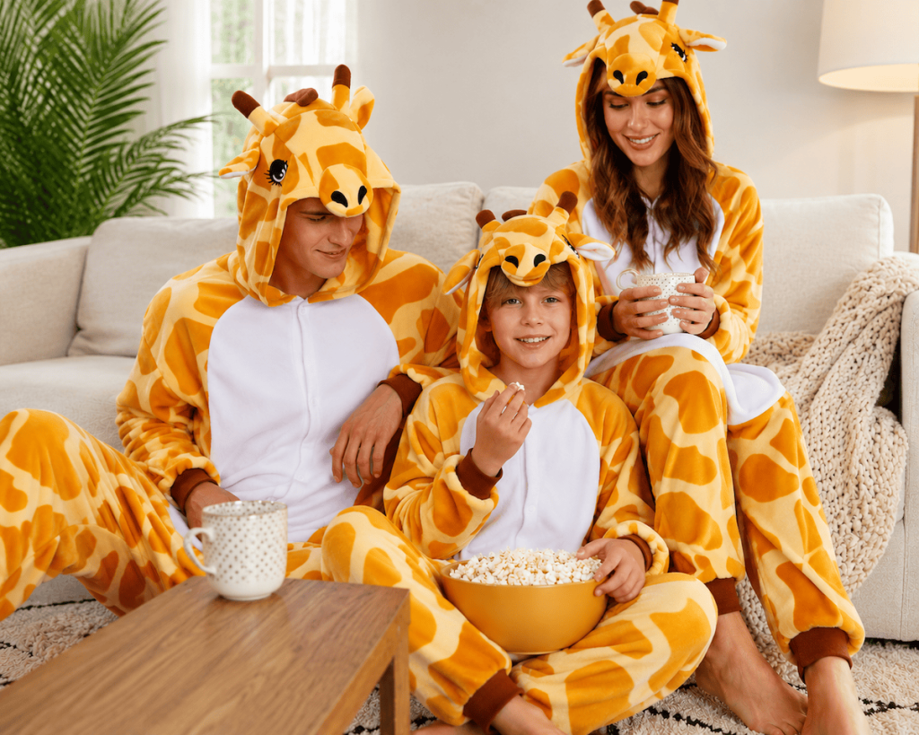 Family Matcing Giraffe Print Onesie Pajamas