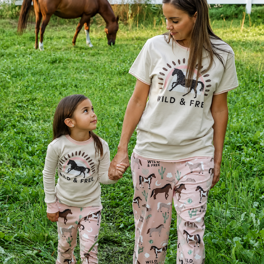 Mother Daughter Matching Horse Pajamas
