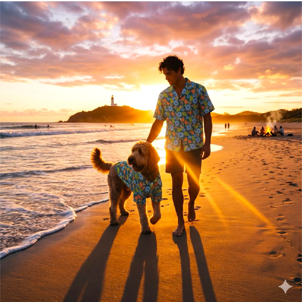 Matching Dog and Owner Hawaiian Shirt Set