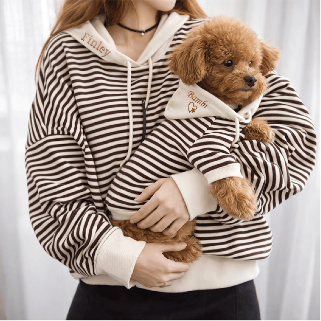 Personalized Embroidered Dog and Owner Hoodies