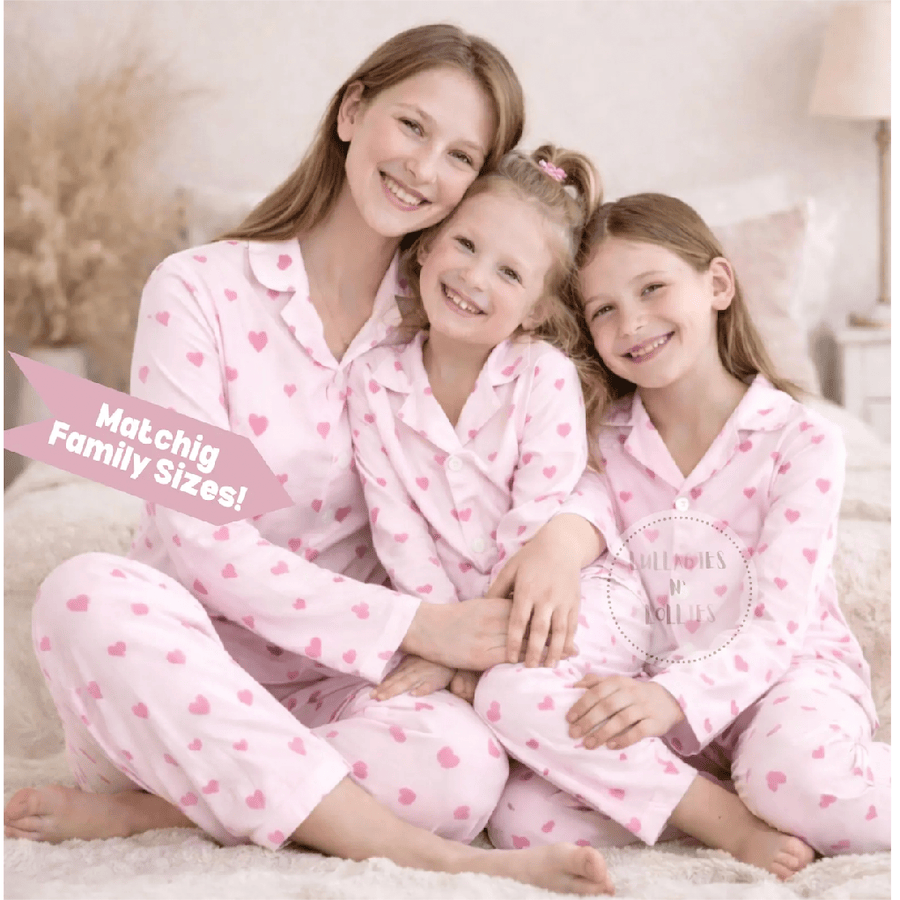 Family Matching Heart Print Sleepwear