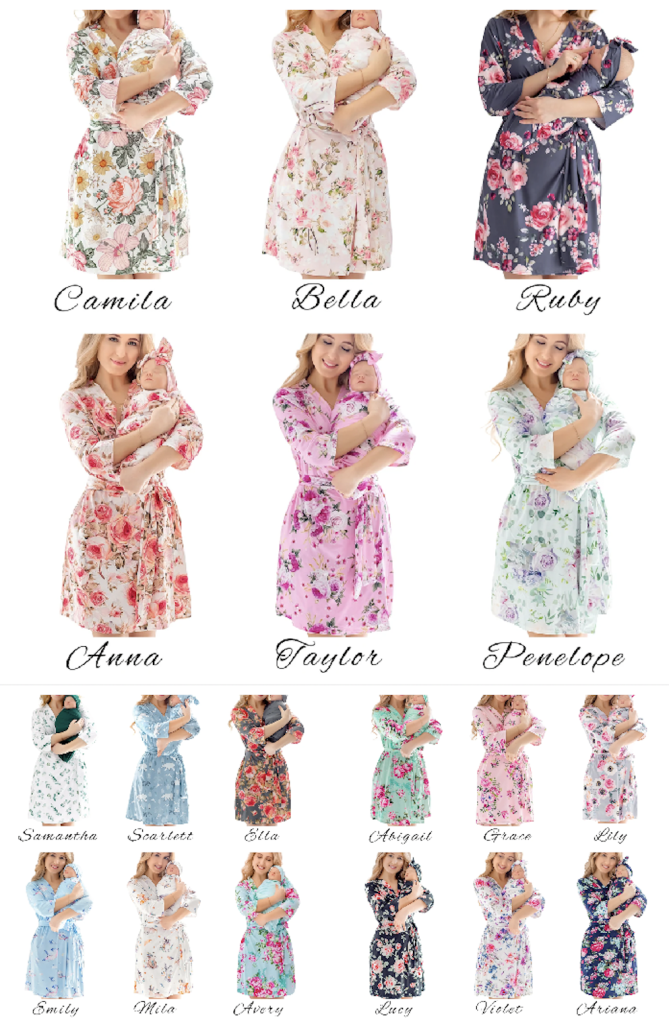 Maternity robe and swaddle sets