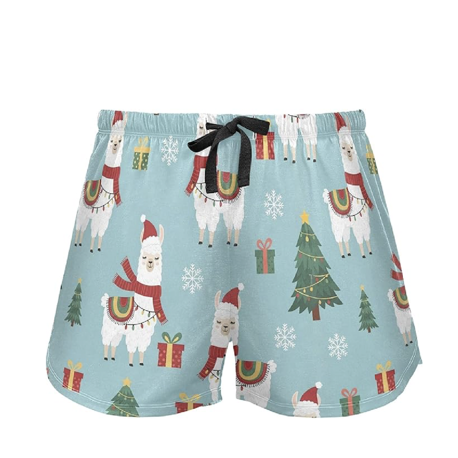 Christmas Llamas Pajama Shorts