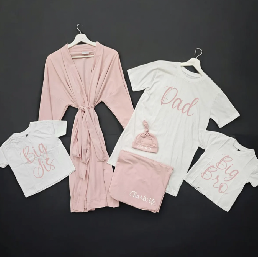 Matching Family Hospital Outfit in Pink