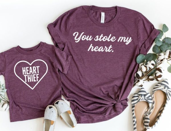 Mom + Me Matching Baby You Stole My Heart T-shirts