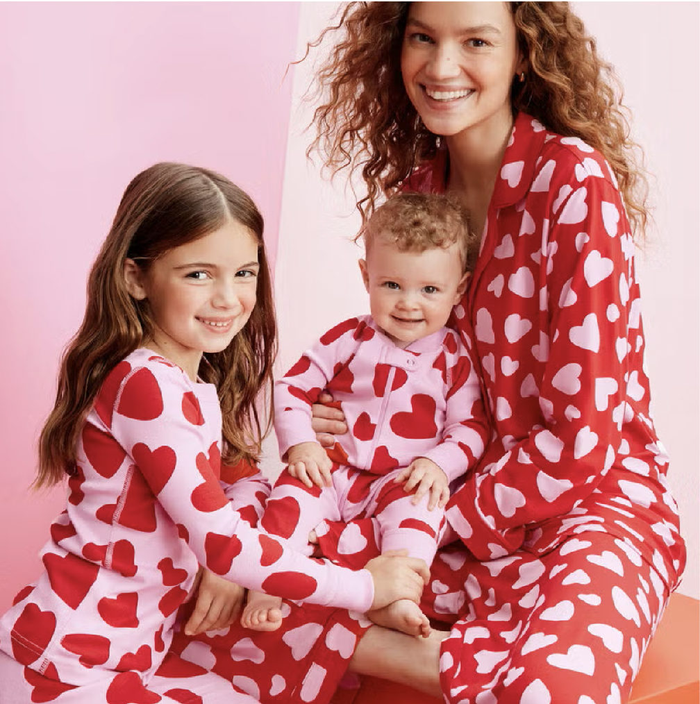 Mommy & Me Valentine's Artful Hearts Pajamas