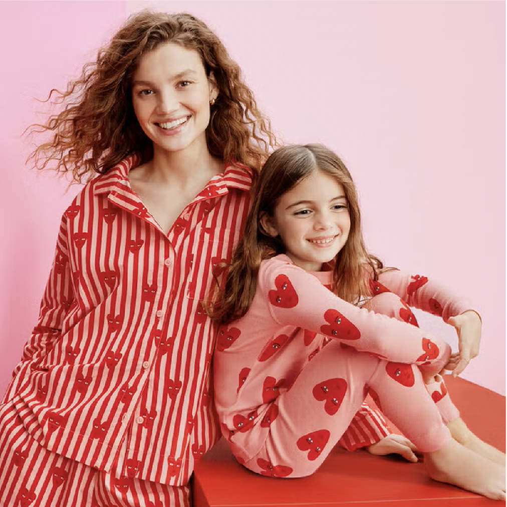 Oeuf Heart Matching Family Pajamas