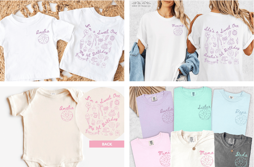Family Matching Donut Sweet One Shirts