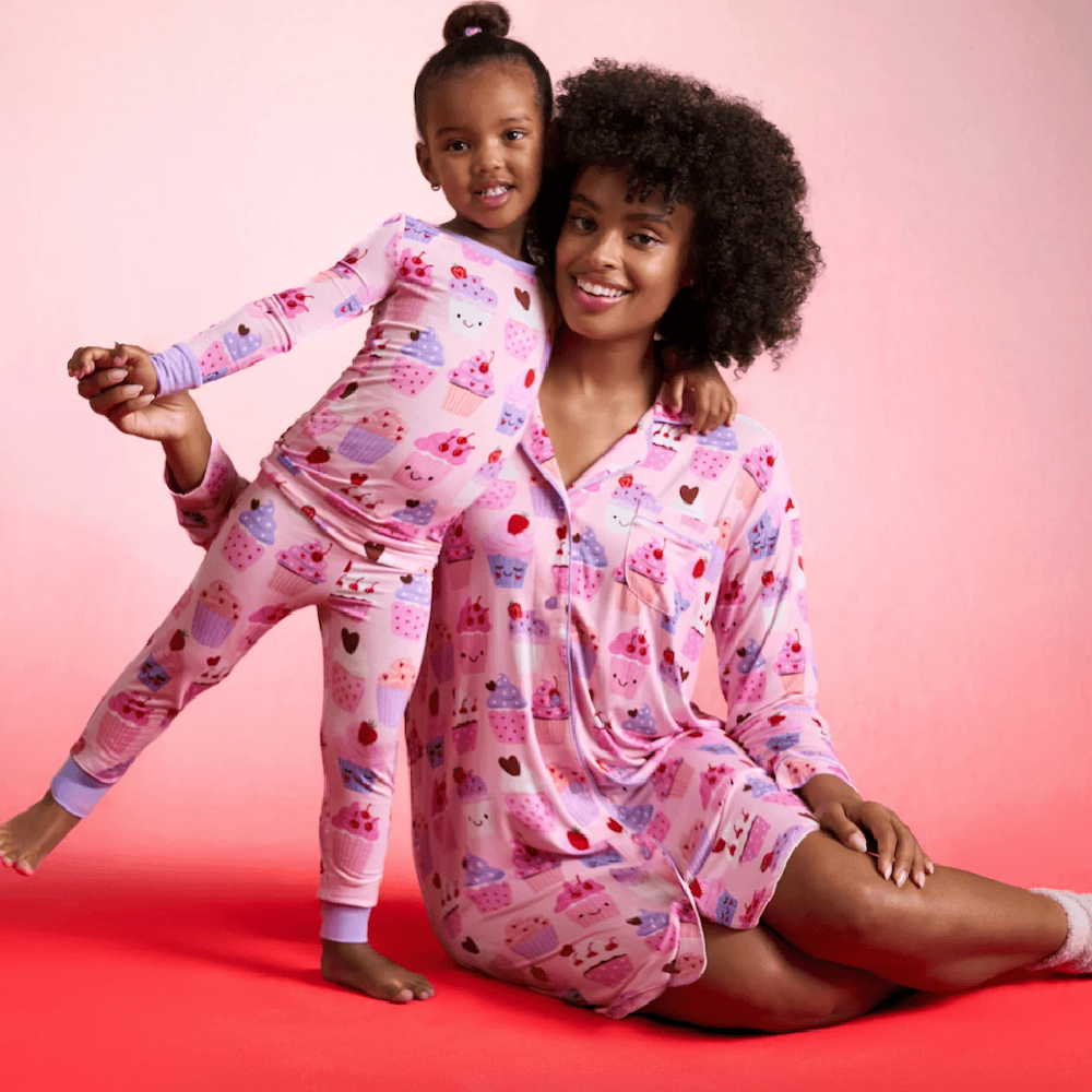 Mommy and Me Matching Cupcake Kisses Pajamas
