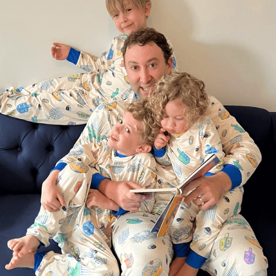Family Matching Light and Latkes Hanukkah Pajamas