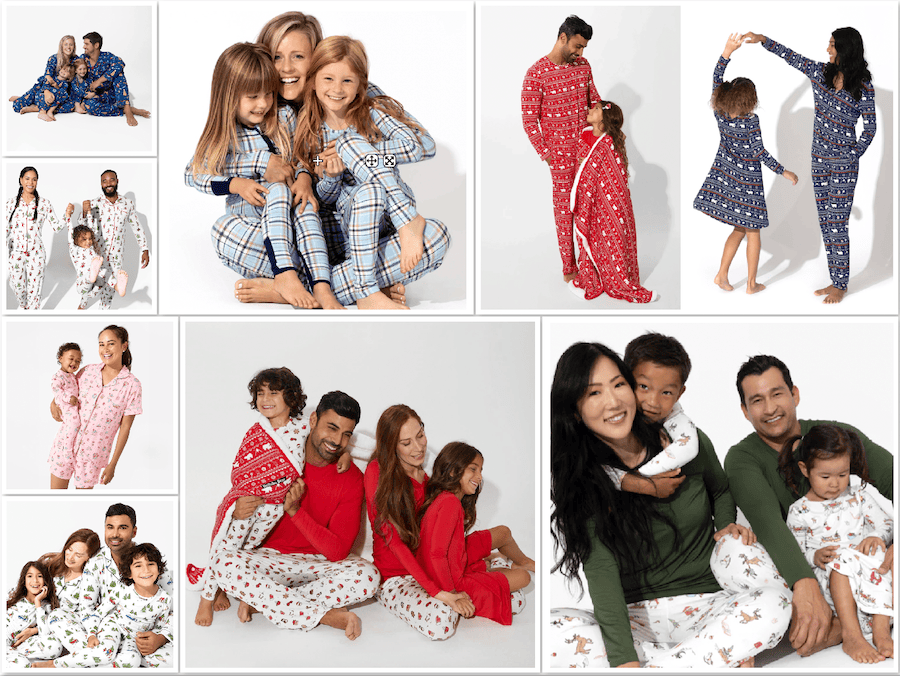 Family Matching Bellabu Bear Christmas Pajamas Collection