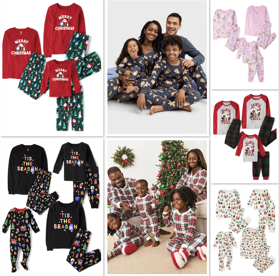 Family Matching Christmas Print Pajamas