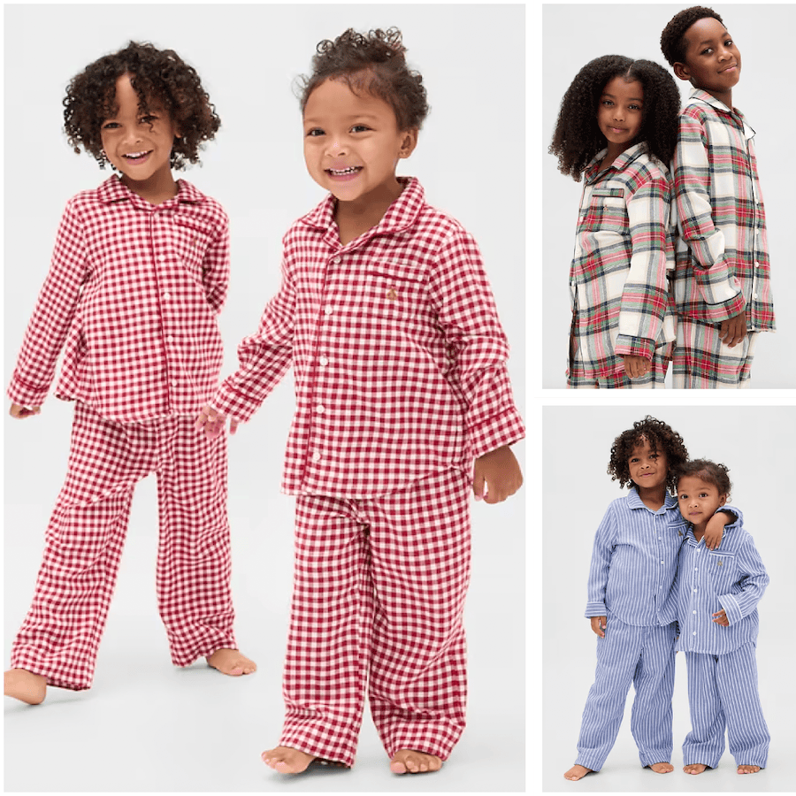 The Gap Family Matching Plaid and Check Christmas Pajamas