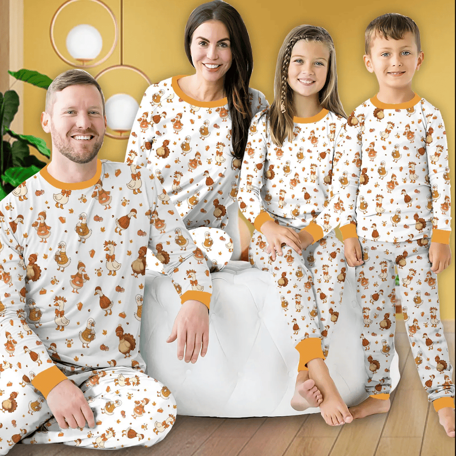Family Matching Thanksgiving Turkey Pajamas