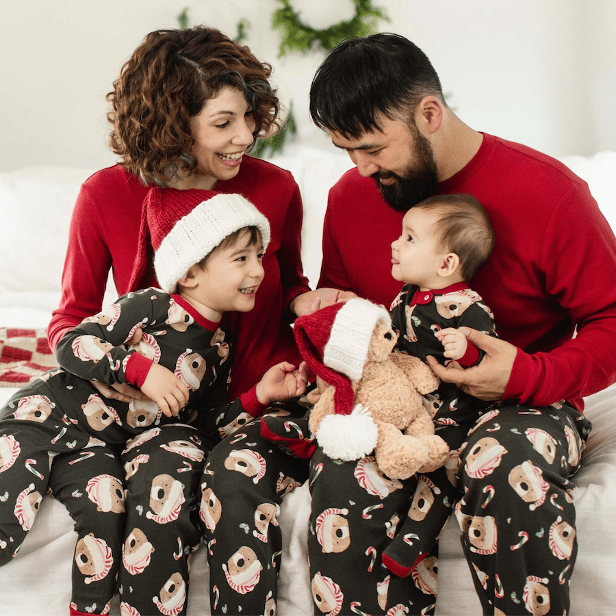 Family Matching Candy Cane Bears Christmas Pajamas