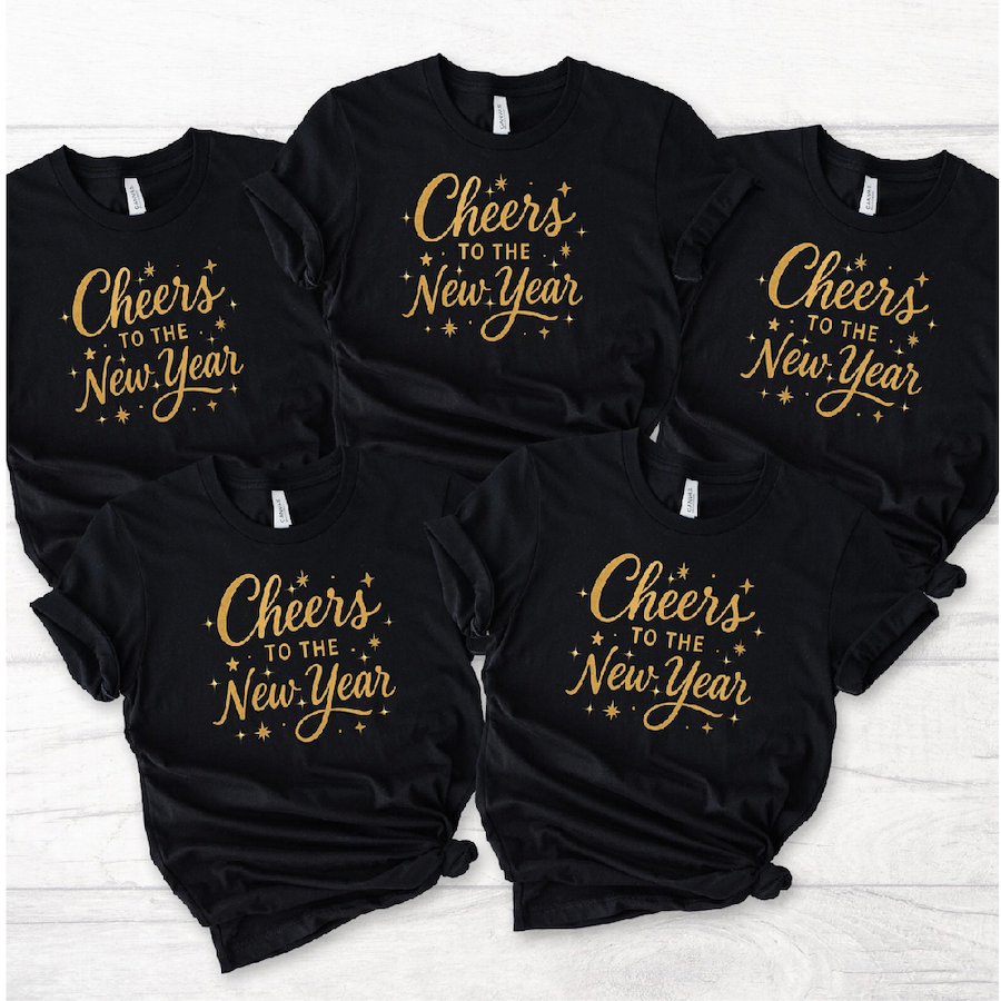 Family Matching Cheers to the New Year T-shirts