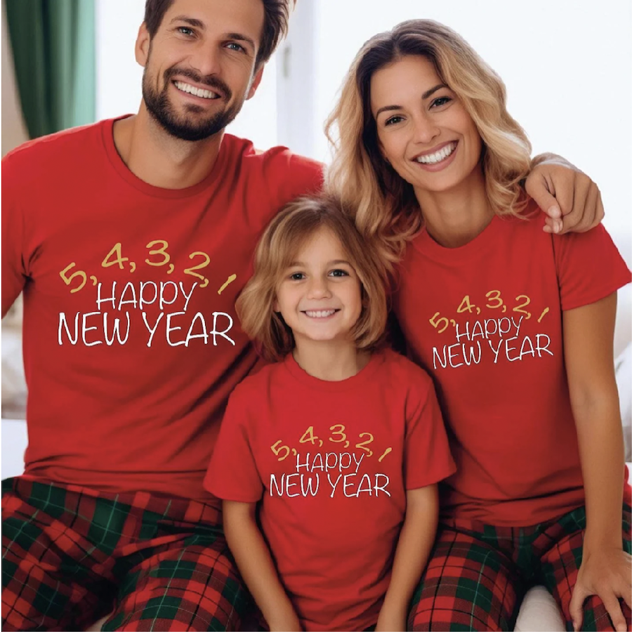Family Matching Happy New Year Countdown T-Shirts