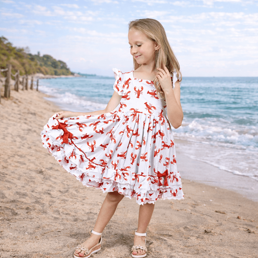 Adorable Girls Lobster Bake Twirl Dress