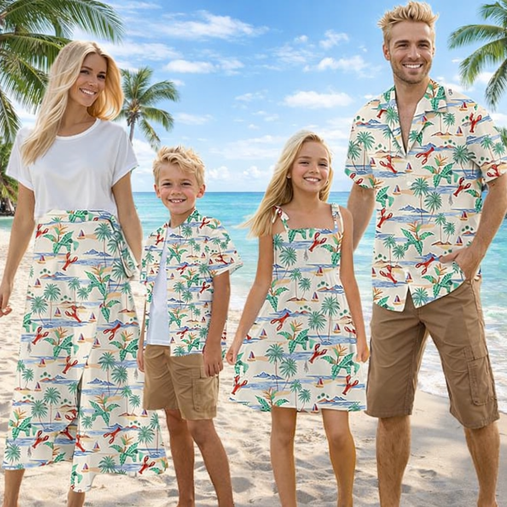 Family Matching Tropical Lobster Outfits