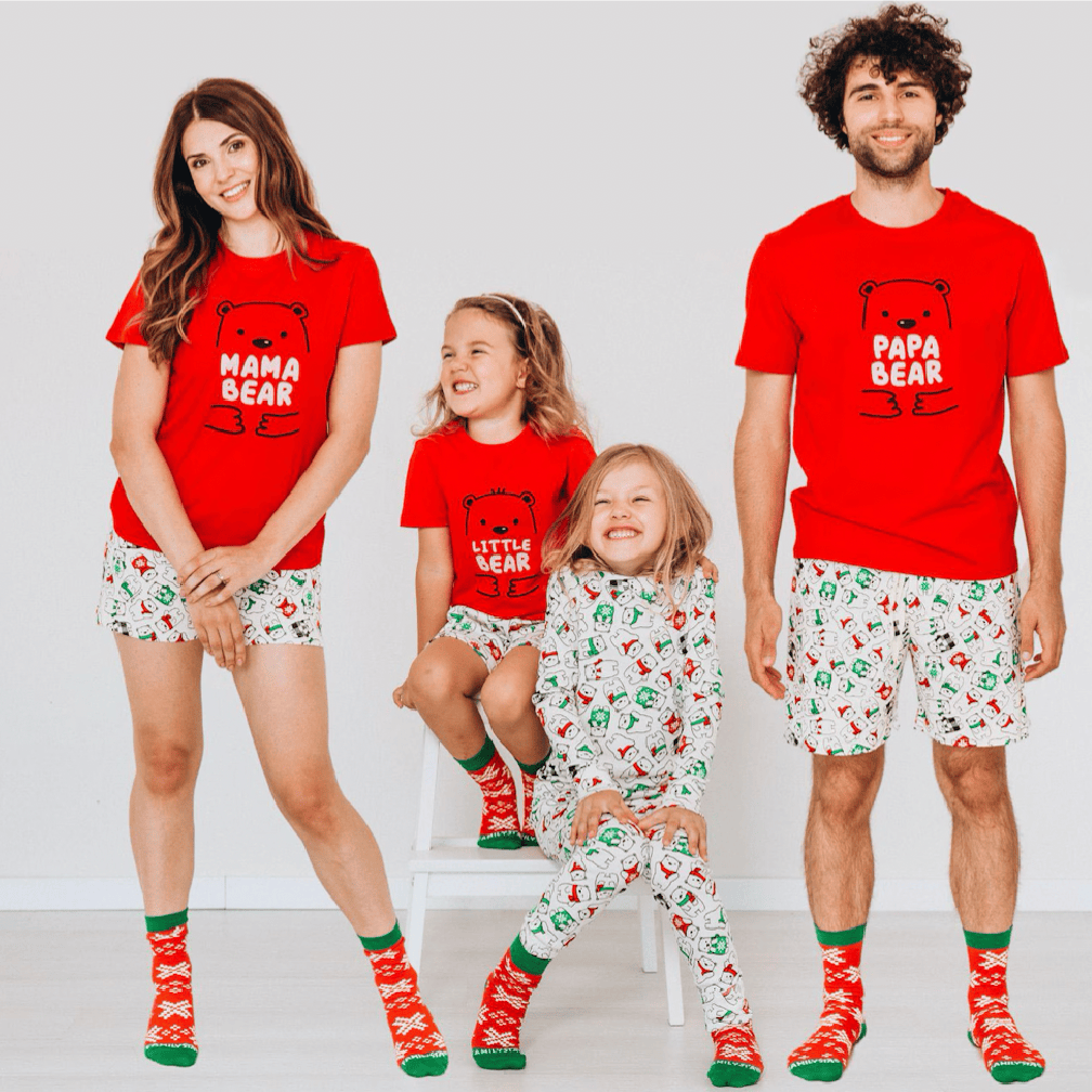 Family Matching Christmas Bear Short Pajamas