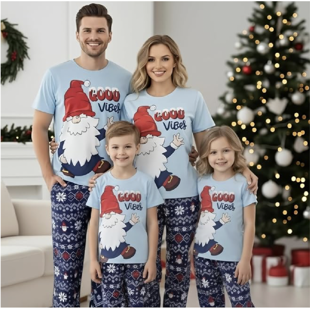 Family Matching Good Vibes Christmas Pajamas