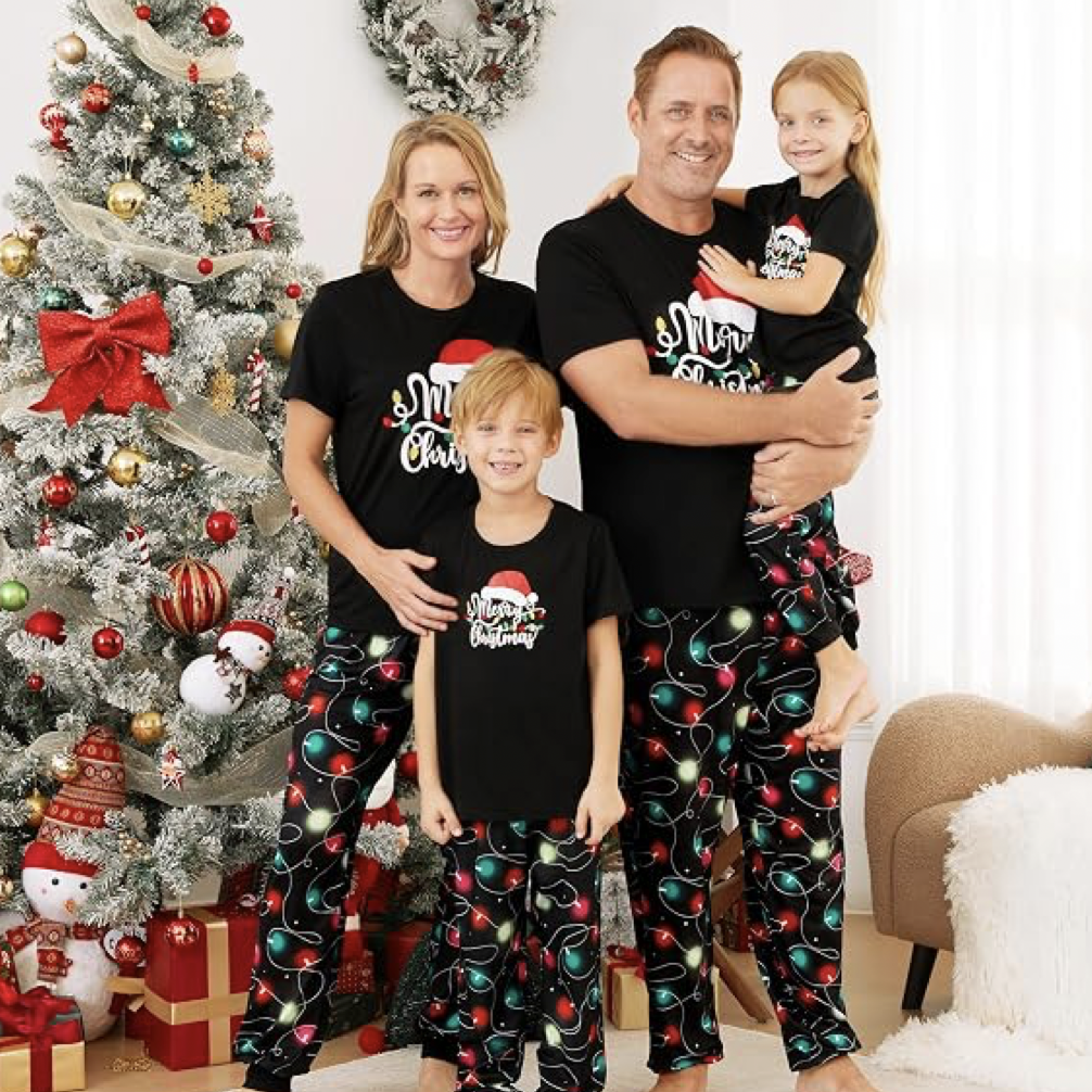 Family Matching Merry Christmas Short Sleeve Pajamas