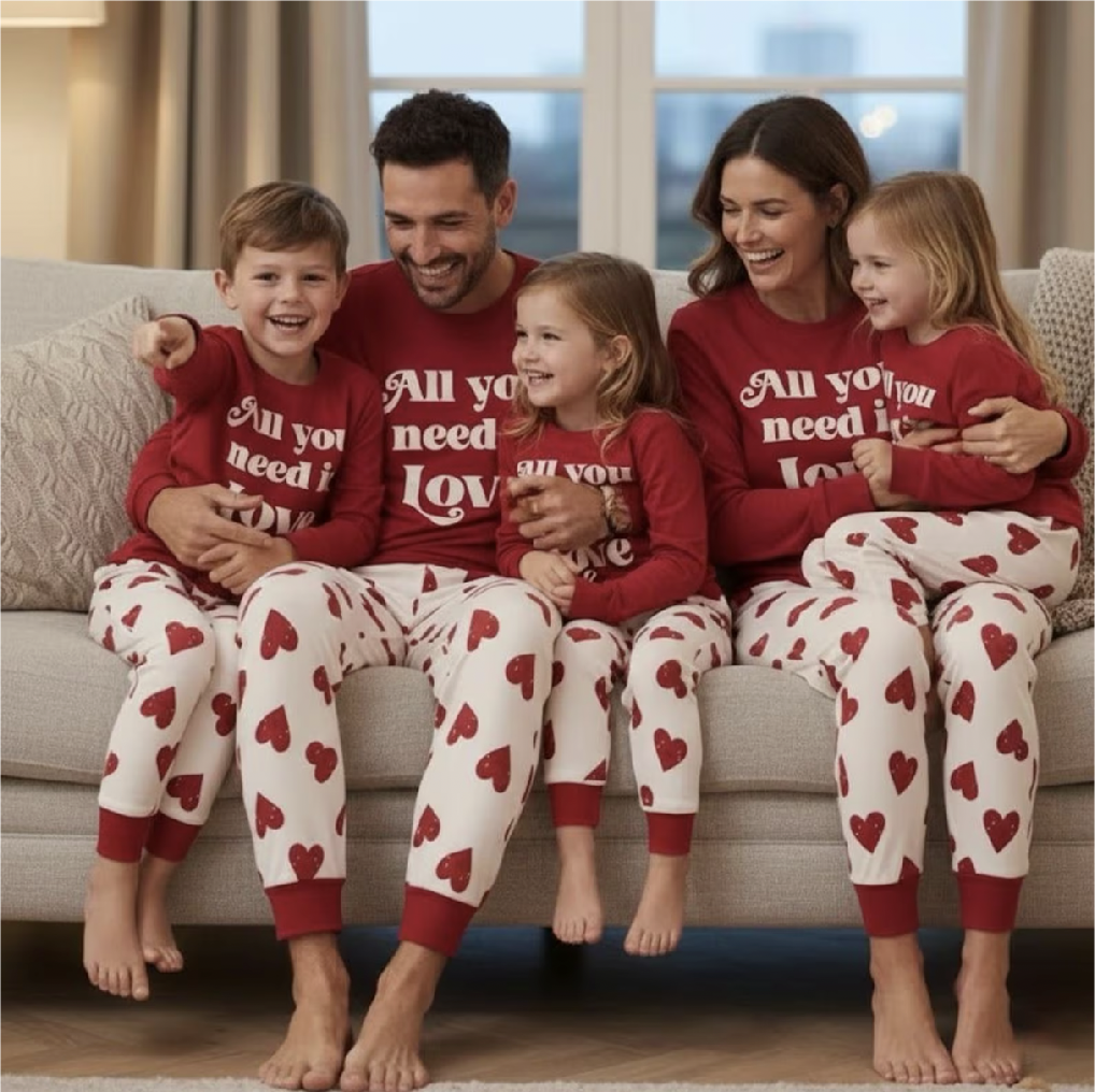 All You Need is Love Matching Family Pajamas
