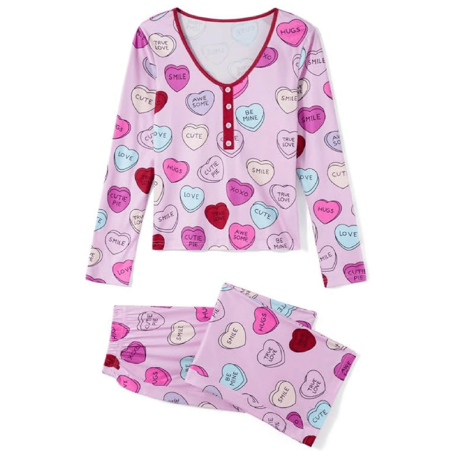 Sweet Candy Hearts Mom and Me Pajamas