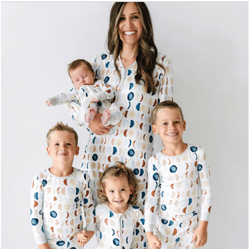 Mom and Newborn Matching Luna Neutral Little Sleepies Pajamas