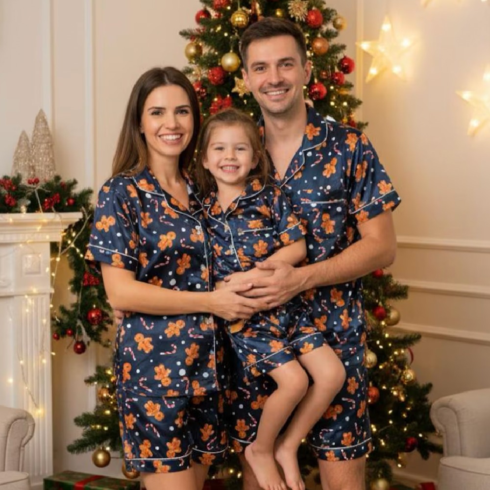 Family Matching Gingerbread Christmas Pajamas
