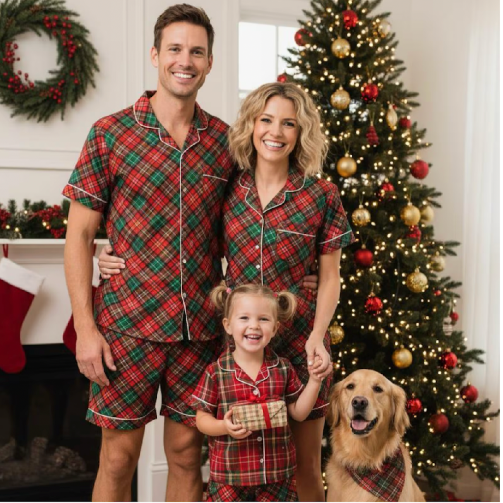 Family Matching Red Plaid Christmas Pajamas