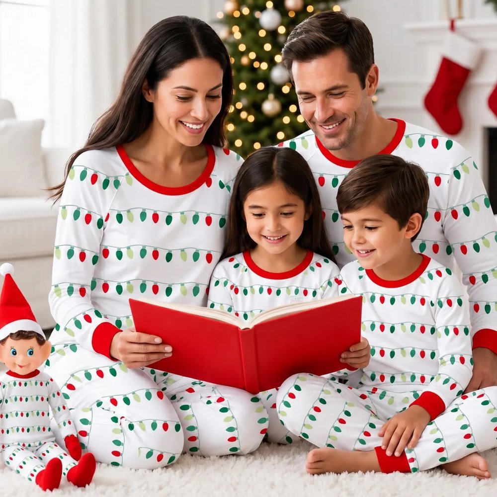 Matching Family Christmas Pajamas - North Pole Lights