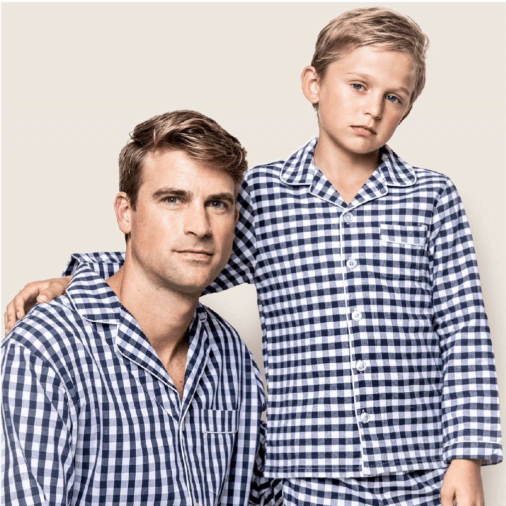 Family Matching Navy Gingham Hanukkah Pajamas