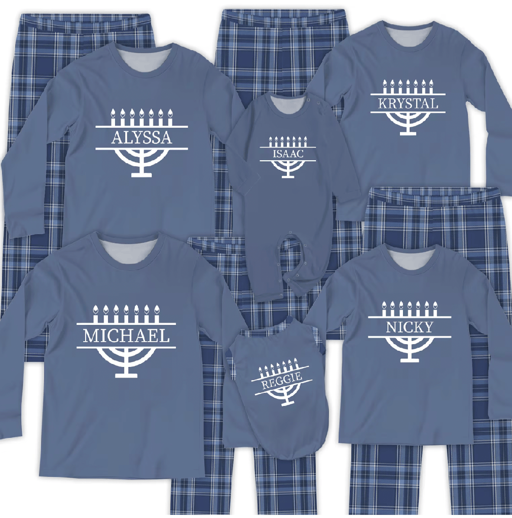 Family Matching Personalized Hanukkah Pajamas